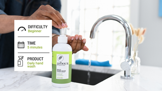 Man washing hands with arbOUR hand soap