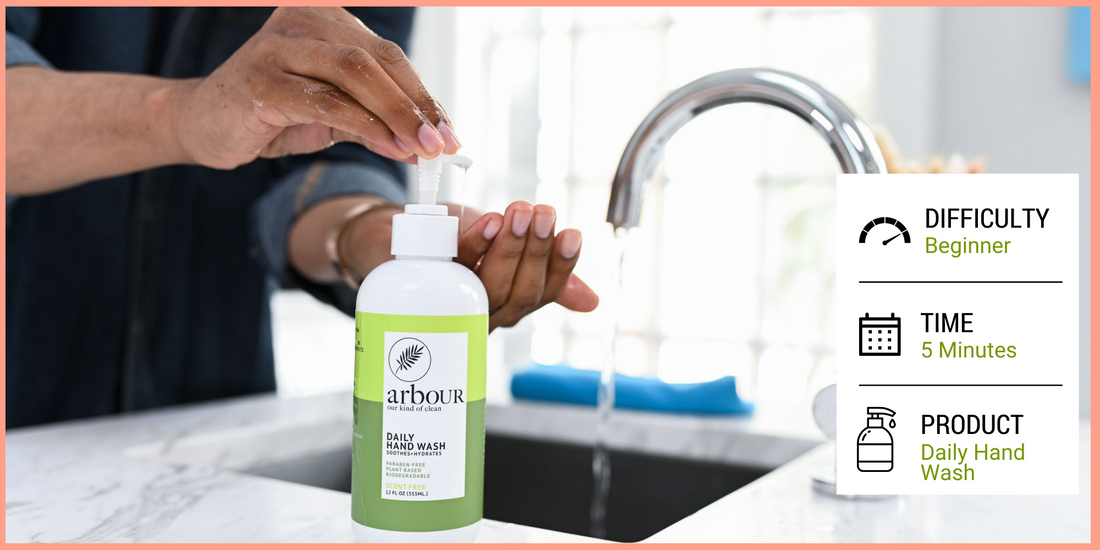 Man washing hands with arbOUR hand soap