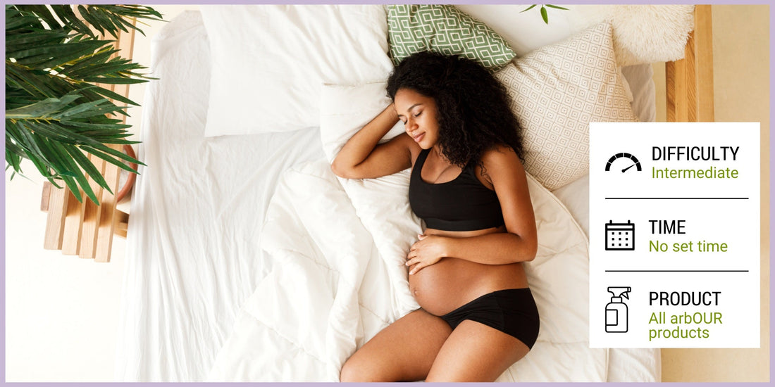 arbOUR blog tile, pregnant woman sleeping soundly