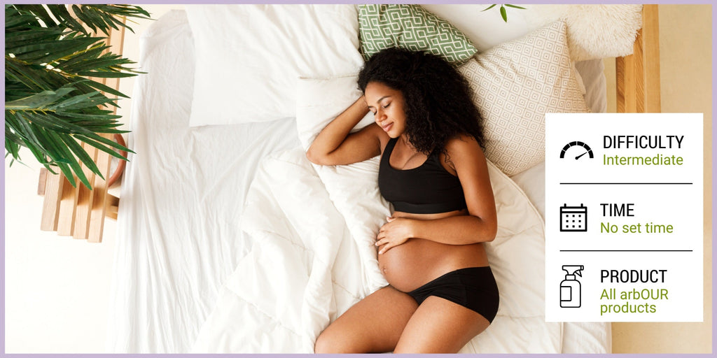 arbOUR blog tile, pregnant woman sleeping soundly